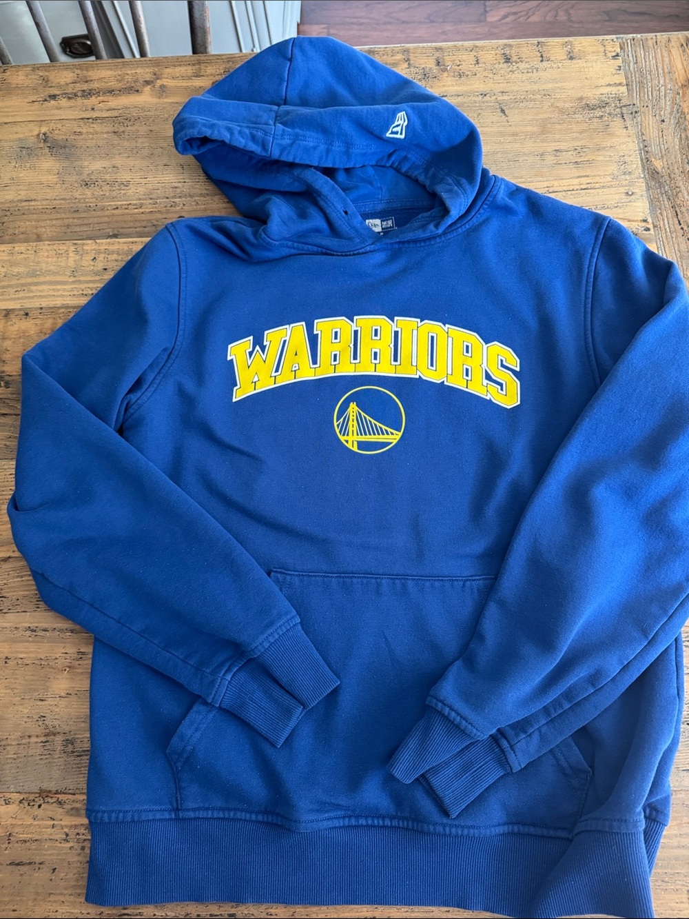 Fanatics Blue Warriors Pullover Hoodie with Yellow Logo